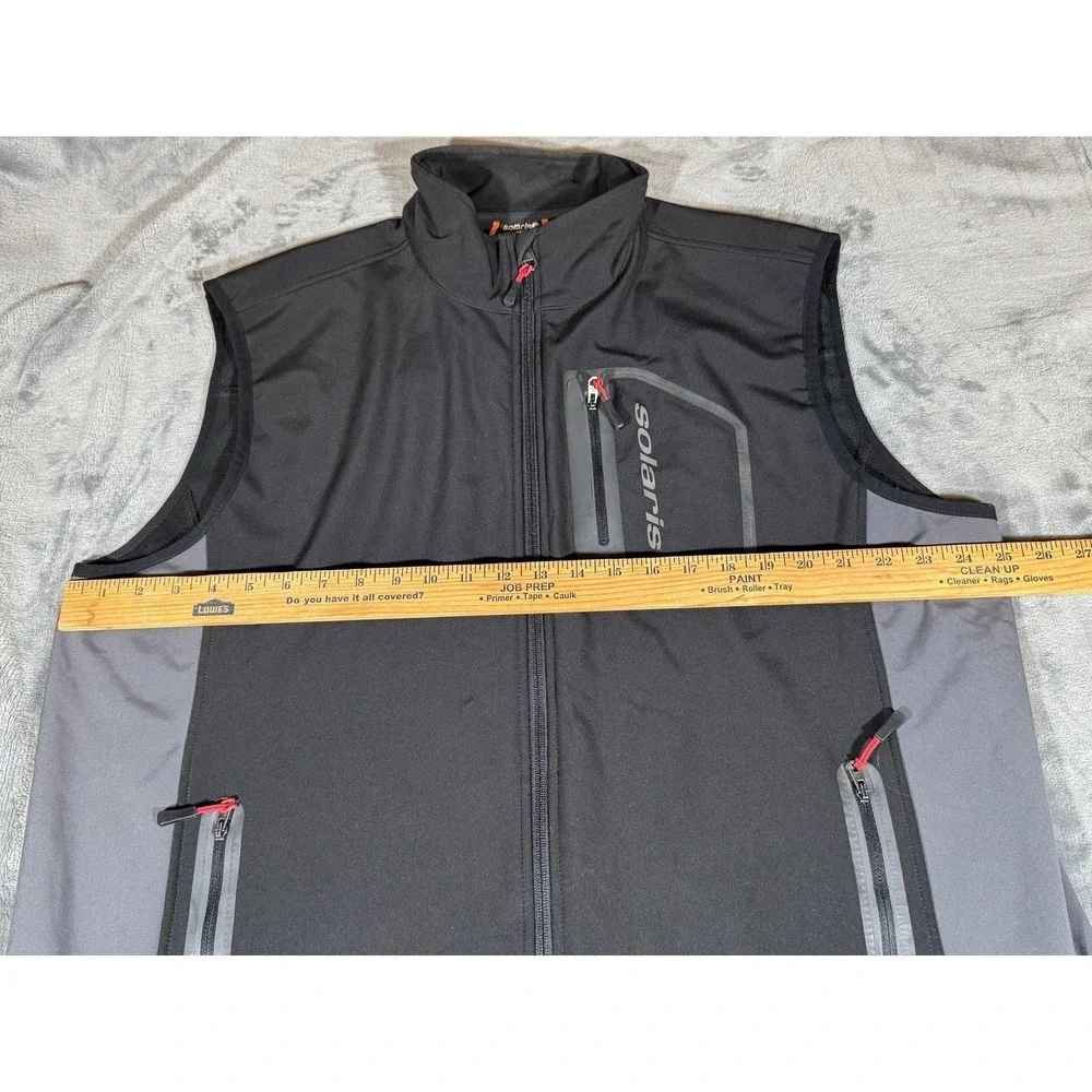 Solaris Vest Mens XL Black Softshell Full Zip Pockets Hiking Outdoor Windbreaker